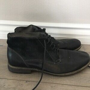 Men’s black brown Steve Madden lace up boots size 11 casual